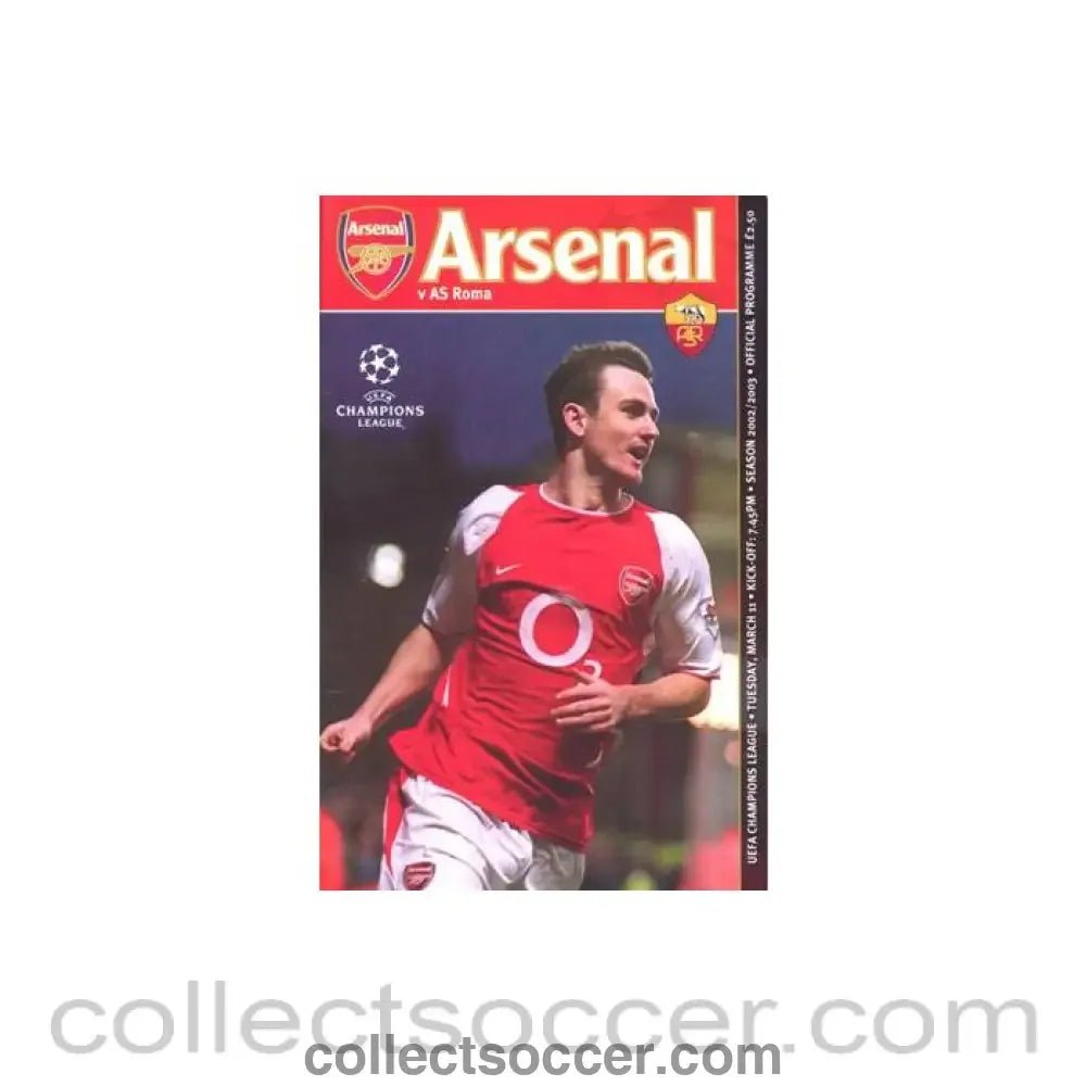 2003 - Arsenal v Roma official programme 11/03/2003 Champions League - Collect Soccer