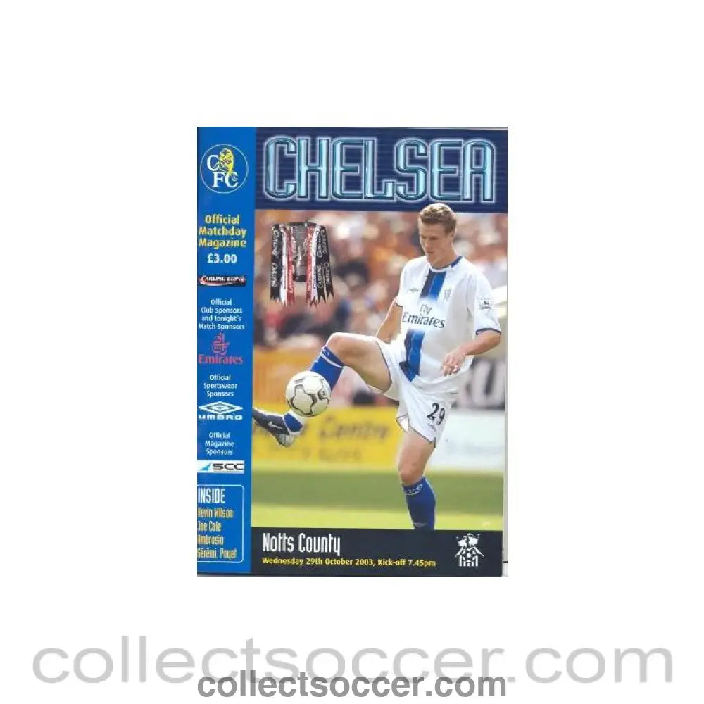 2003 - Chelsea v Notts County official programme 29/10/2003