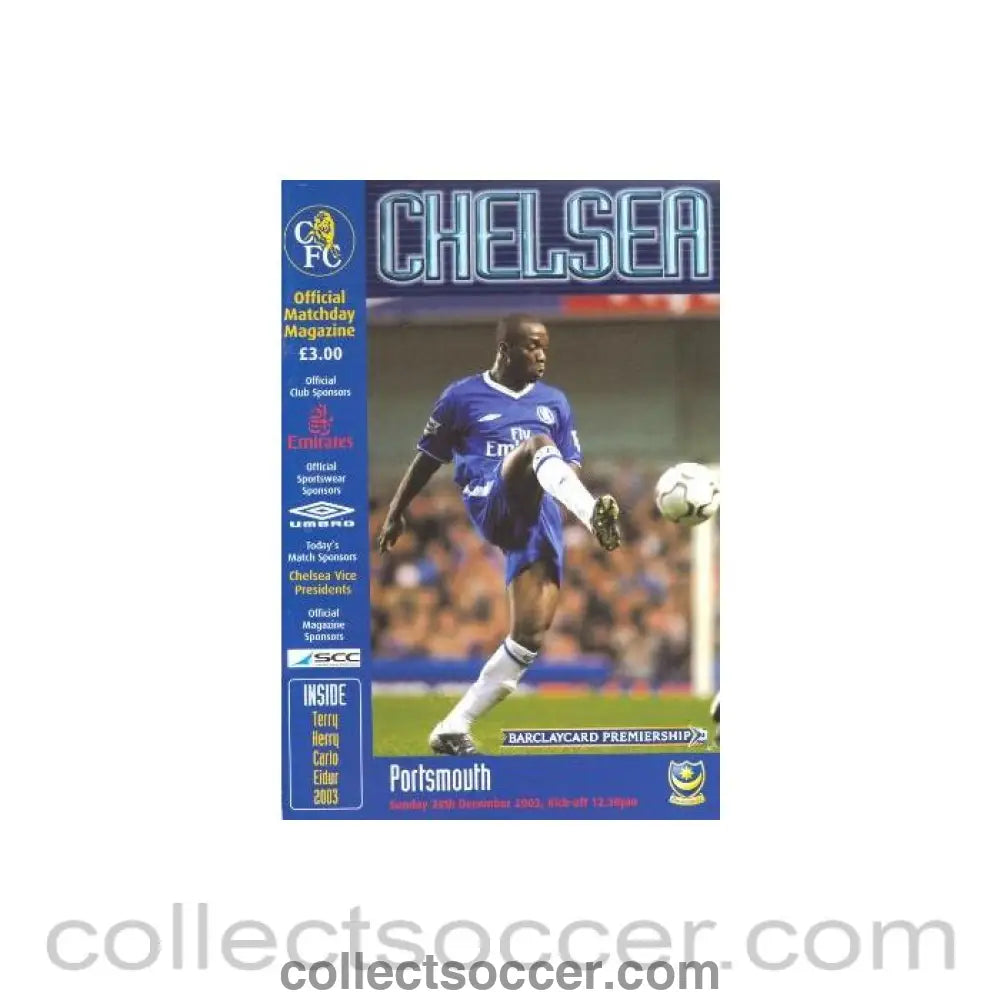 2003 - Chelsea v Portsmouth official programme 28/12/2003