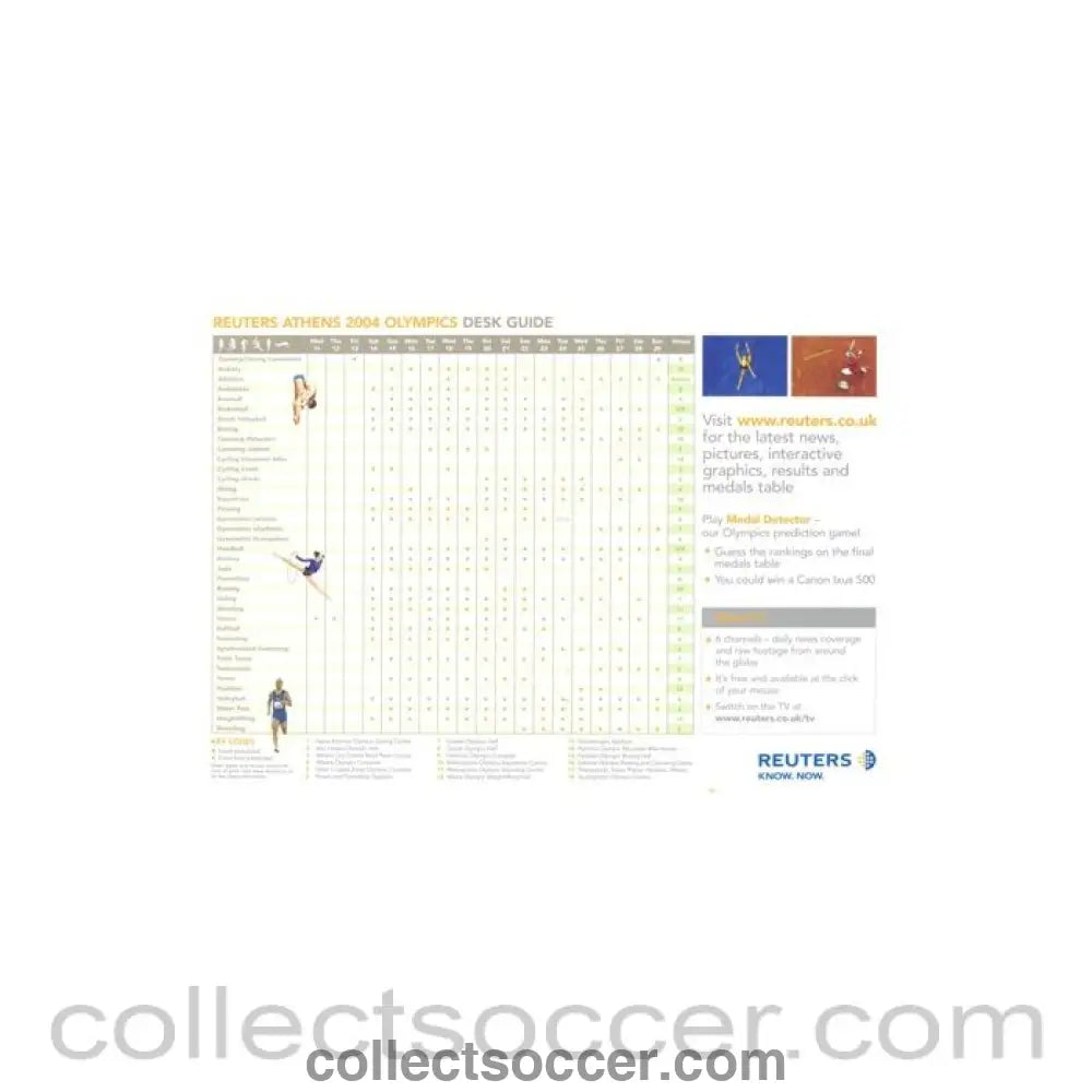 2004 Athens Olympic Games in Athens Reuters Desk Guide 11-29/08/2004