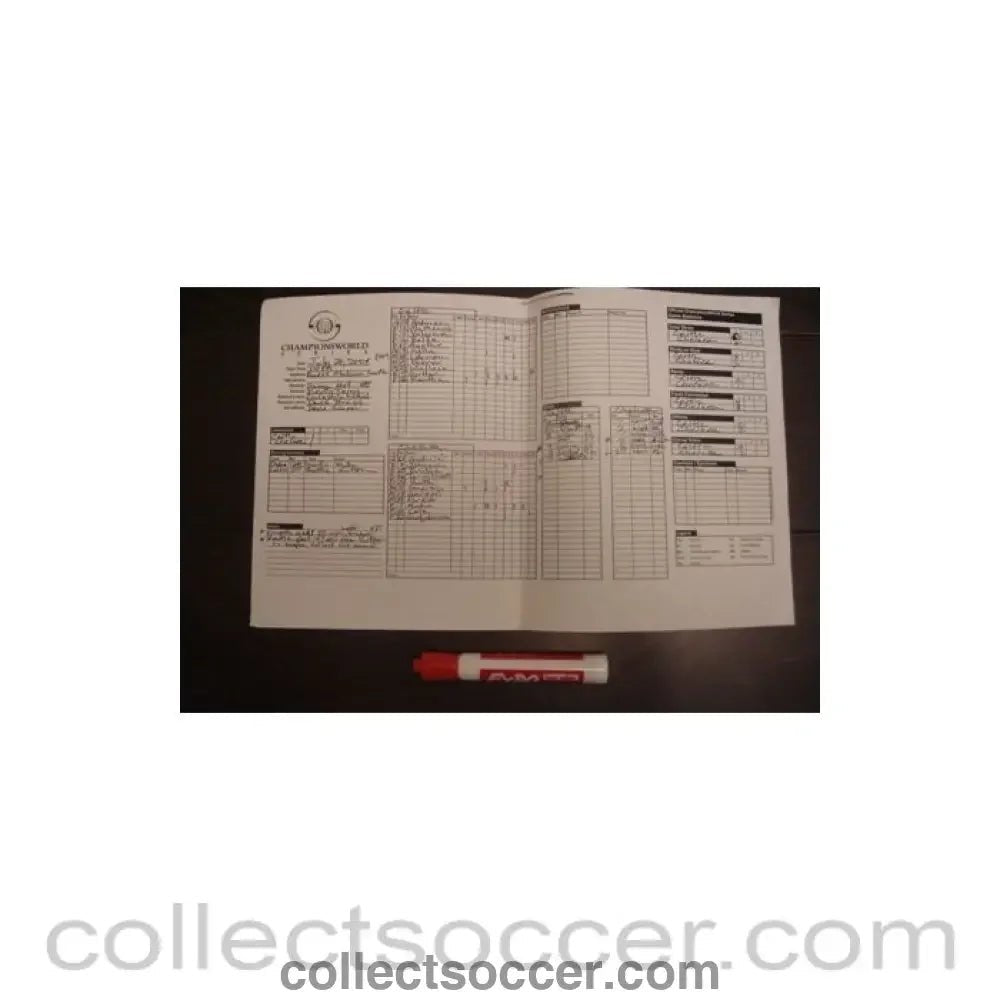 2004 - Celtic v Chelsea official handwritten teamsheet 24/07/2004 for a match played in Seattle, Washington, USA - Collect Soccer