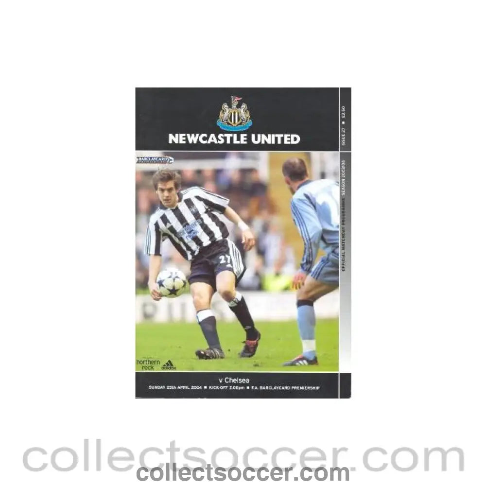 2004 - Newcastle United vChelsea official programme 25/04/2004 Premier League