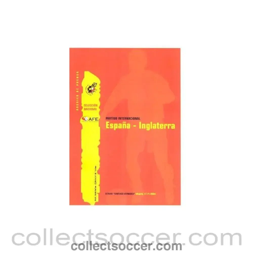 2004 Spain V England 17/11/2004 - Collect Soccer