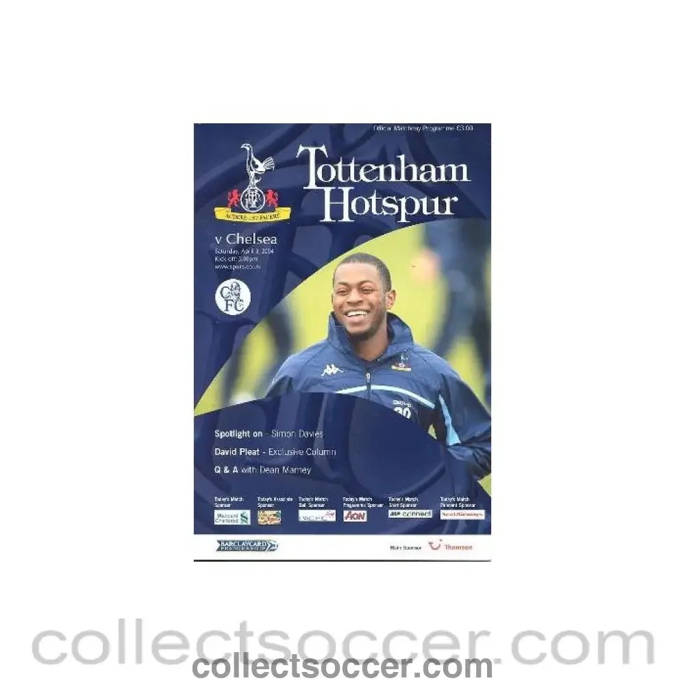 2004 - Tottenham Hotspur v Chelsea official programme 03/04/2004 - Collect Soccer