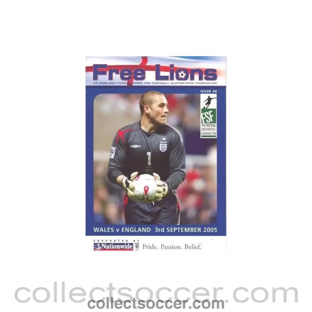 2005 Wales v England official programme 03/09/2005 FreeLions programme of the Football Supporters’ Federation