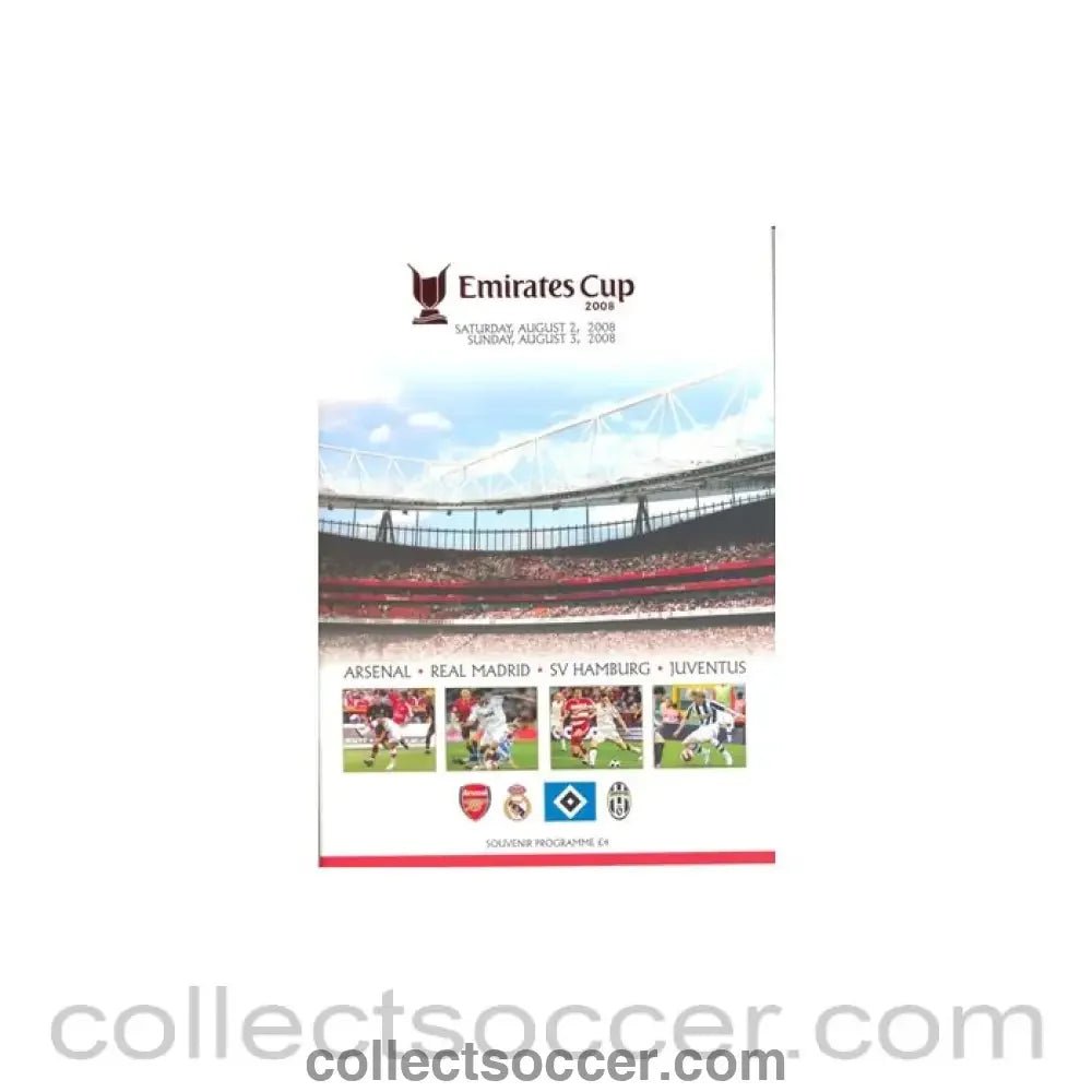 2008 Hamburg v Real Madrid and Arsenal v Juventus 02/08/2008, Hamburg v Juventus 03/08/2008 Emirates Cup programme - Collect Soccer