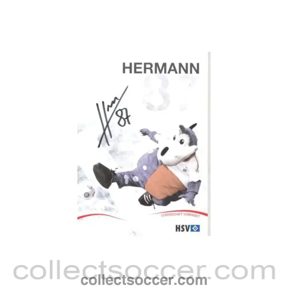 2009 - Hamburg Hermann mascot signed card of Season 2009-2010 - Collect Soccer