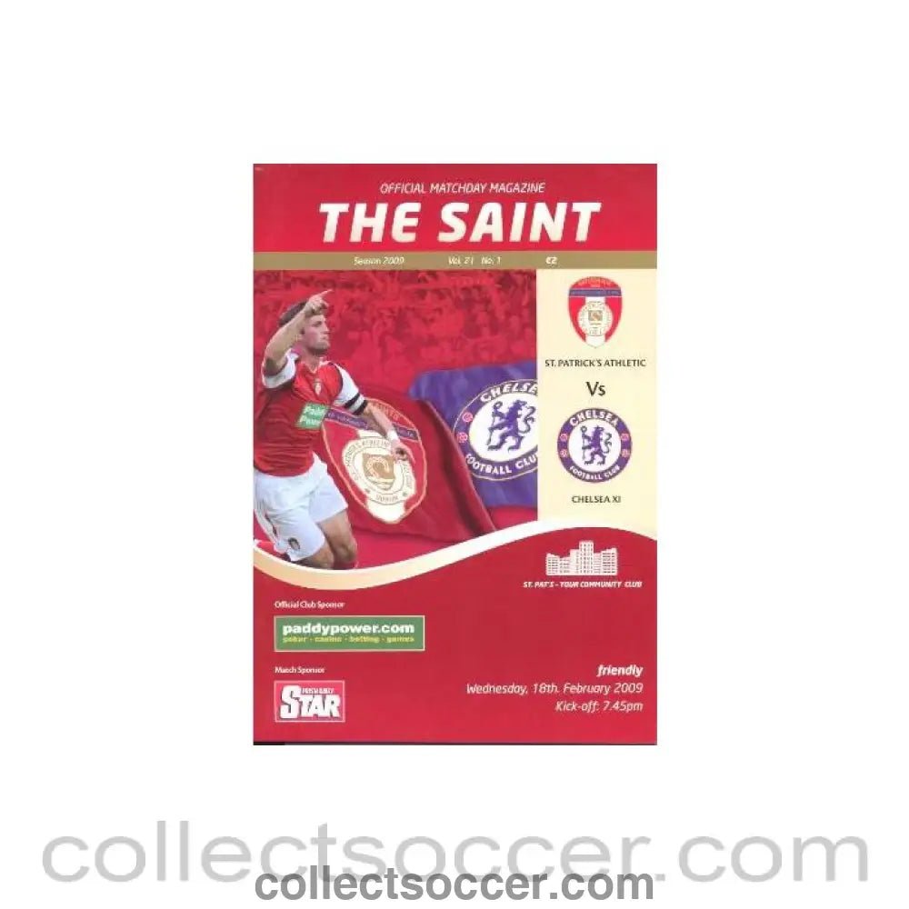 2009 - St. Patrick's vChelsea official programme 18/02/2009 - Collect Soccer