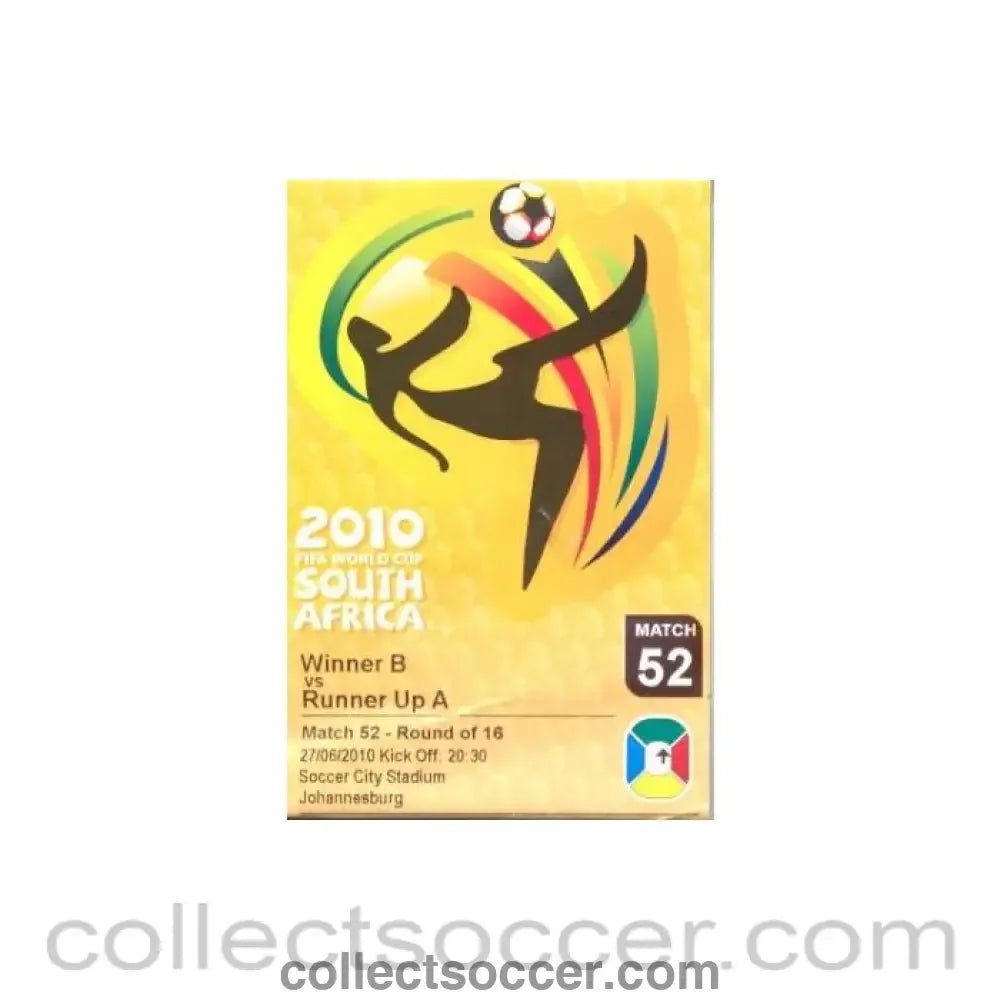 2010 World Cup yellow ticket Match 52 Argentina v Mexico 27/06/2010 - Collect Soccer