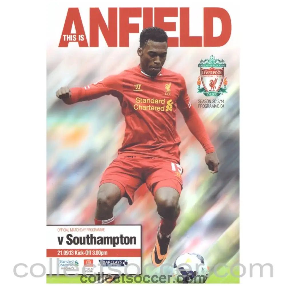 2013 Liverpool v Southampton Official Football Programme - Collect Soccer