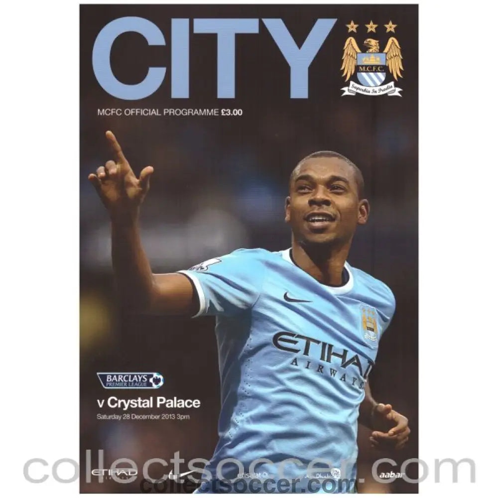 2013 Manchester City v Crystal Palace Official Programme + WinterBlue Brochure - Collect Soccer