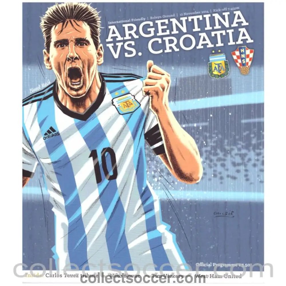 2014 Argentina v Croatia Official Football Programme - Collect Soccer
