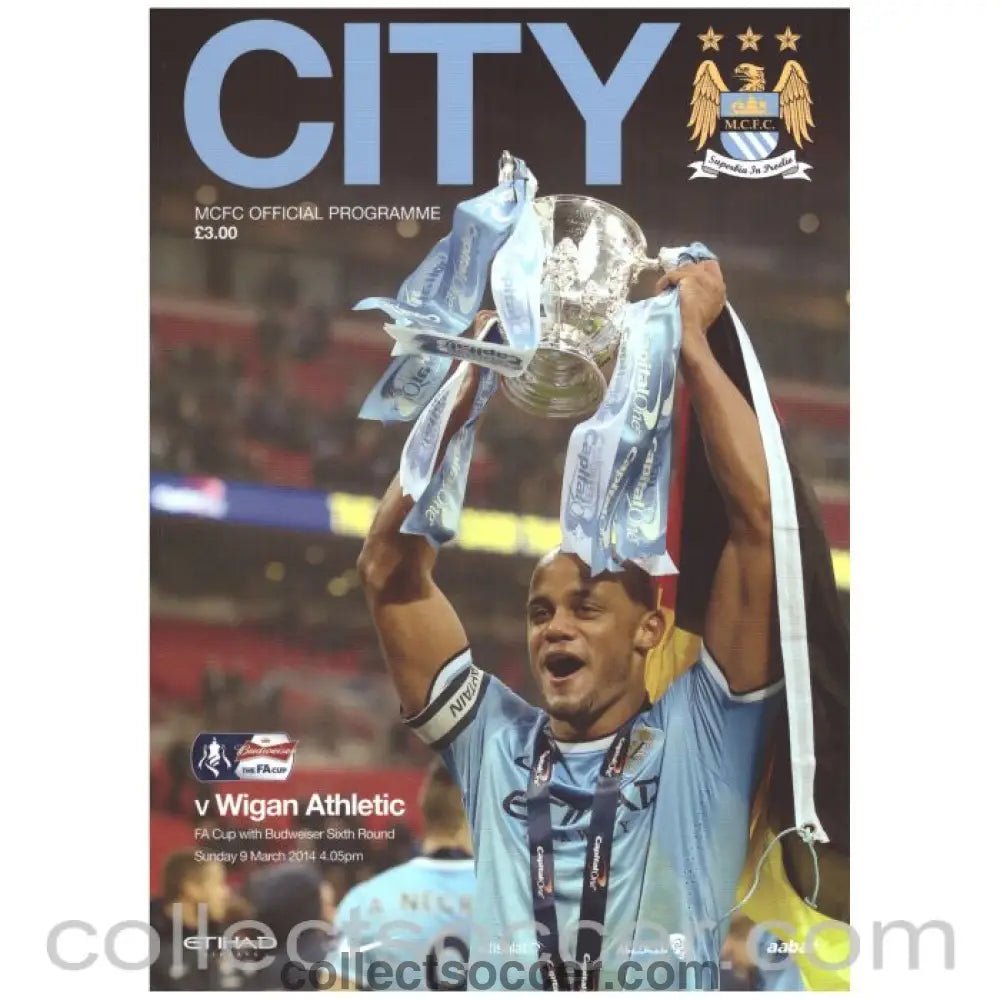 2014 Manchester City v Wigan FA Cup Official Programme - Collect Soccer