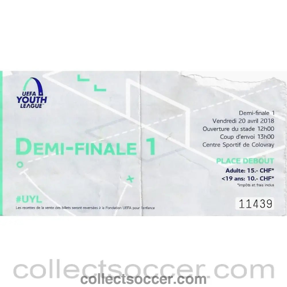 2018 UEFA Youth League Semi Final Ticket - Chelsea v Porto - substandard - Collect Soccer
