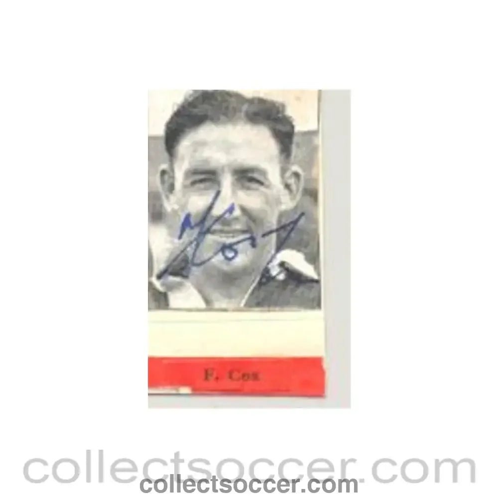 F. Cox Signed Newspaper Cutting Photograph - Collect Soccer