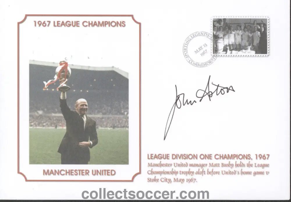 Manchester United First Day Cover signed by John Aston - Collect Soccer