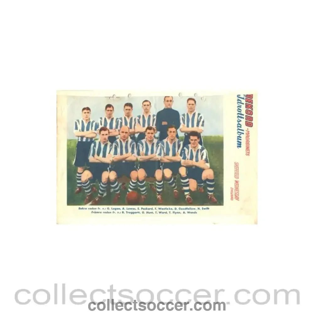 Sheffield Wednesday colour team photograph - Rekord Magazine - Collect Soccer