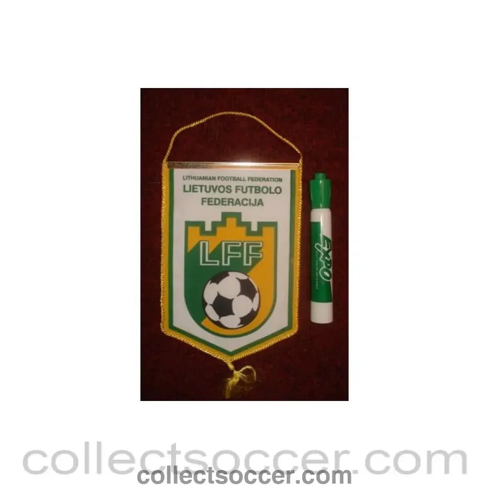The Lithuanian Football Association Pennant once property of the football referee Neil Midgley - Collect Soccer