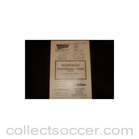 1966 - Worthing v Evreux, France official programme 21/05/1966, Semi - Professional International - Collect Soccer