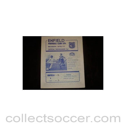 1977 - Enfield v Jerv official programme 05/04/1977, Semi - Professional International - Collect Soccer