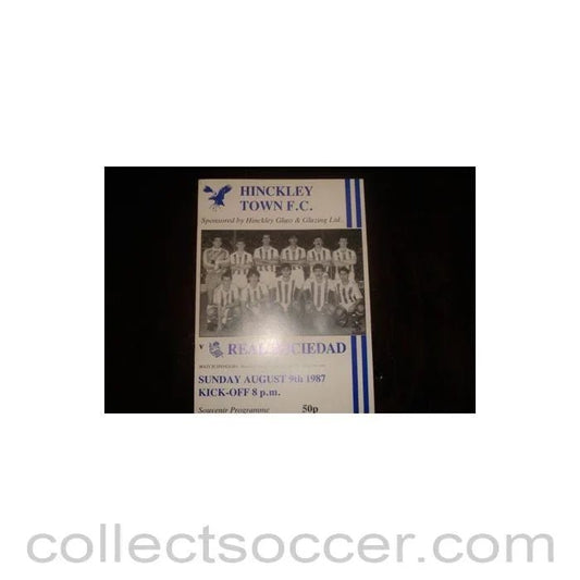 1987 - Hinckley Town v Real Sociedad official programme 09/08/1987, Semi - Professional International - Collect Soccer