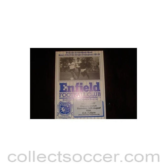 1986 - Enfield v Monterrey, California, USA official programme 14/08/1986 Friendly Match, Semi - Professional International - Collect Soccer