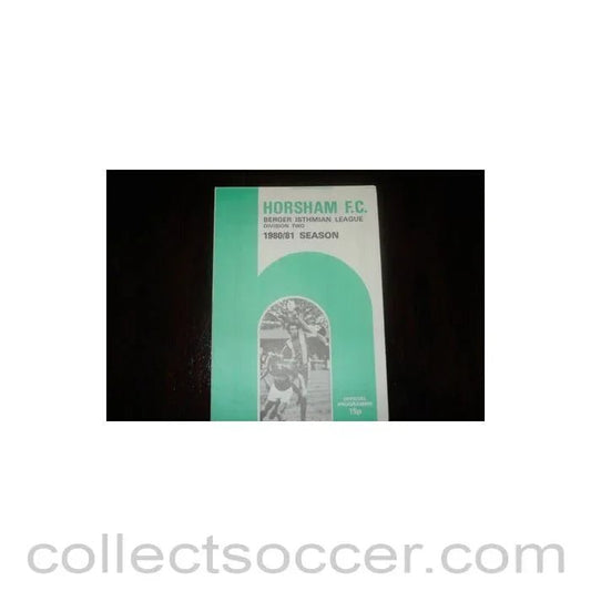 1980 - Horsham v Slovan Bratislava, Slovakia official programme 30/09/1980, Semi - Professional International - Collect Soccer