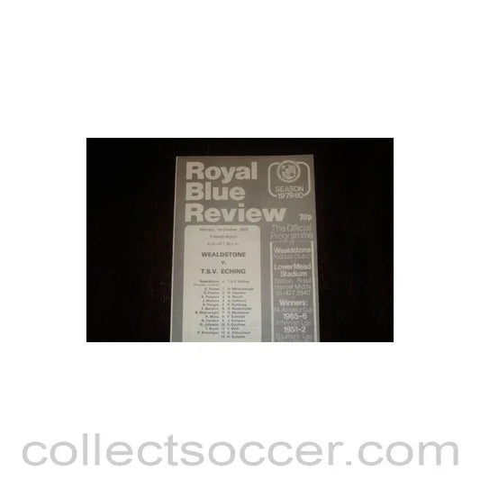 1979 - Wealdstone v Eching official programme 01/10/1979, Semi - Professional International - Collect Soccer