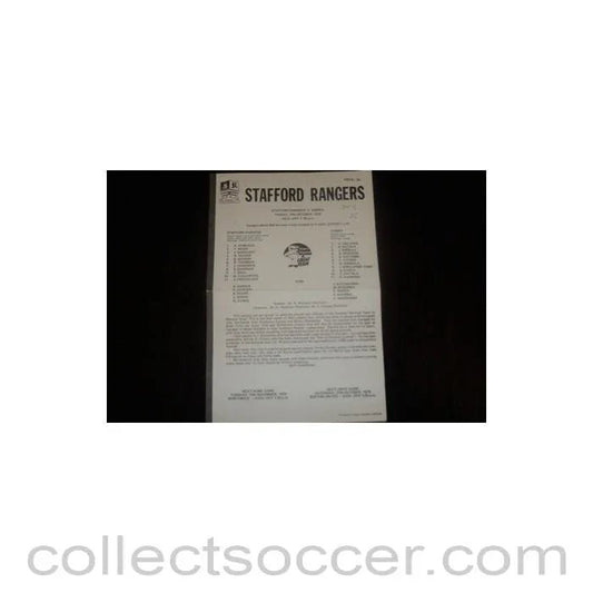 1979 - Stafford Rangers v Zambia official programme 19/10/1979, Semi - Professional International - Collect Soccer