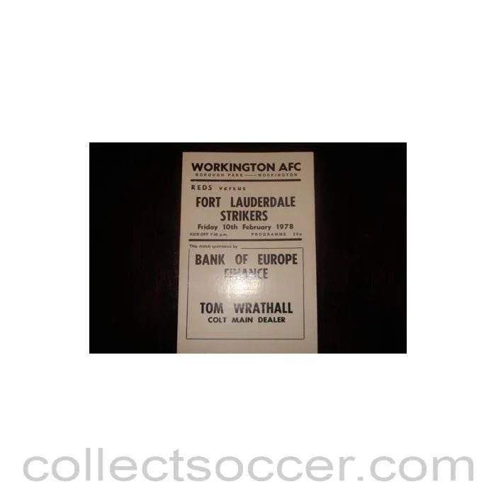 1977 - Workington v Fort Lauderdale official programme of Season 1977 - 1978, Semi - Professional - Collect Soccer