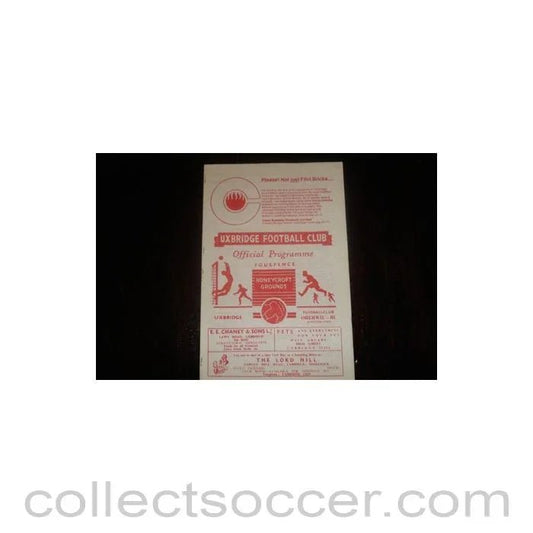 1966 - Uxbridge v Oberwil, Switzerland official programme 28/05/1966, Semi - Professional International - Collect Soccer