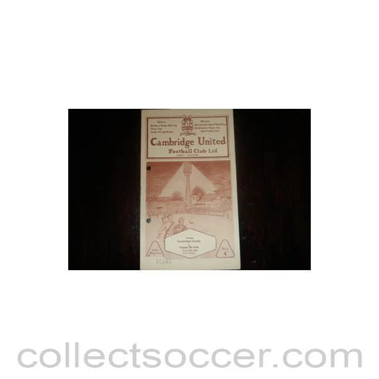 1963 - Cambridge United v Hapoel, Tel - Aviv official programme 05/09/1963, Semi - Professional International, half price - Collect Soccer