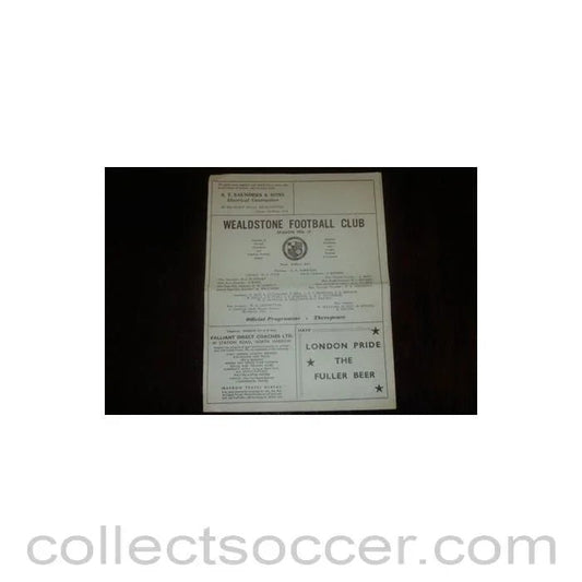 1956 - Athenian League v Uganda official programme of Season 1956 - 1957 Semi - Professional International, at Wealdstone F.C. - Collect Soccer