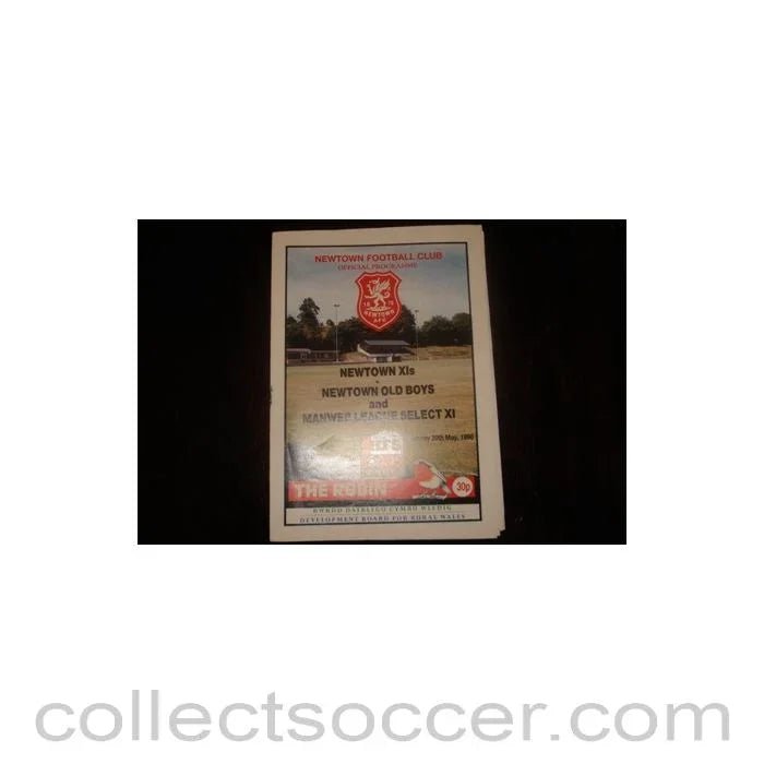 1990 - Newtown XIs v Newtown Old Boys and Manweb League Select XI official programme 20/04/1990 Semi - Professional - Collect Soccer