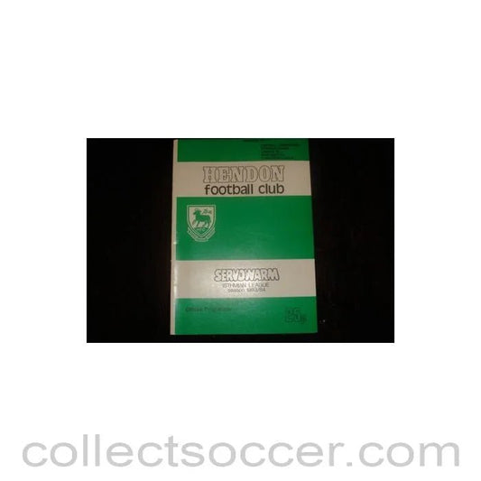 1984 - Hendon v Isthmian League XI official programme 22/02/1984, Semi - Professional - Collect Soccer