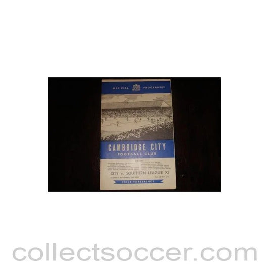 1963 - Cambridge City v Southern League XI official programme 12/11/1963 Semi - Professional - Collect Soccer
