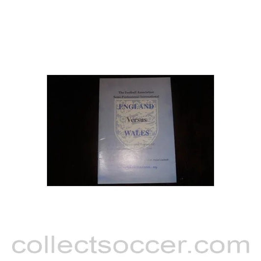 1989 - England v Wales official programme 21/03/1989 Semi - Professional - Collect Soccer