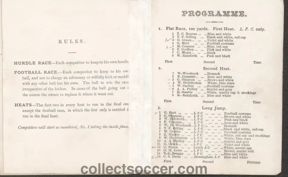 1869 Lincoln Football Club - The Earliest Known Programme Issued by a Football Club? - Collect Soccer