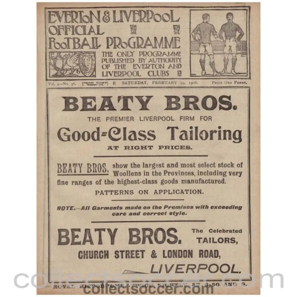 1907 - 1908 Liverpool v Bristol City and Everton Res v St Helens Rec - Collect Soccer