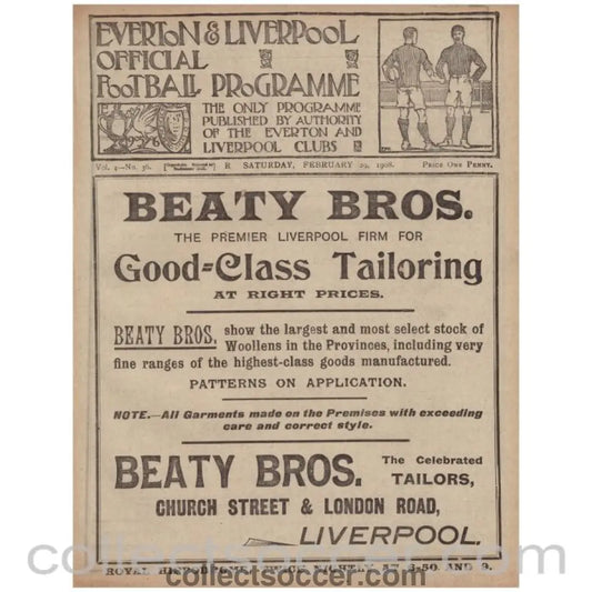 1907 - 1908 Liverpool v Bristol City and Everton Res v St Helens Rec - Collect Soccer