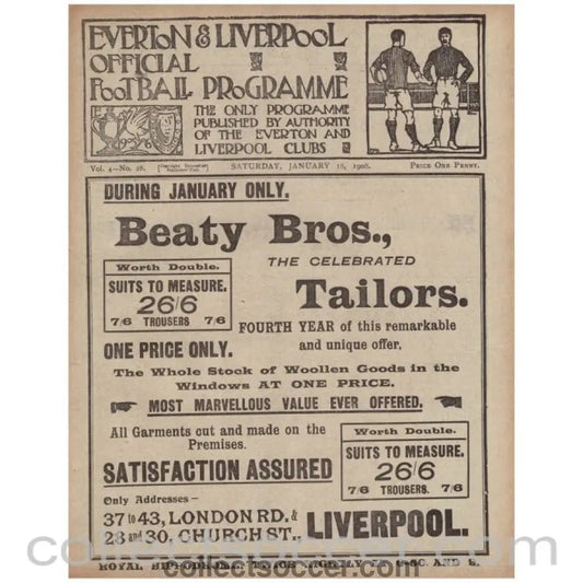 1907 Liverpool v Bolton and Everton Res v Bury Res Official Programme - Collect Soccer