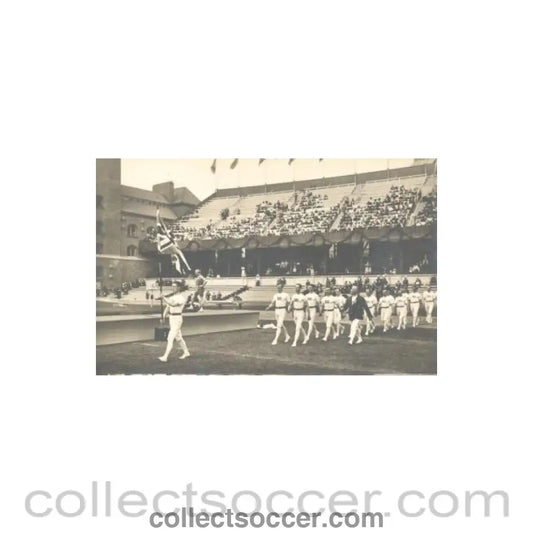1912 Olympic Games in Stokholm postcard featuring England at the opening ceremony
