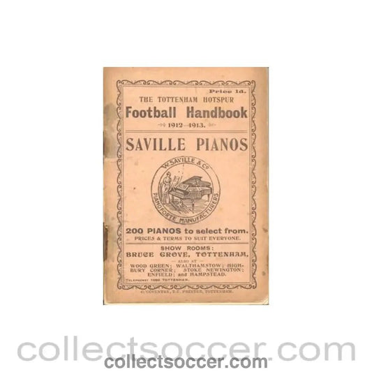 1912 - Tottenham Hotspur Football Handbook 1912 - 1913 - Collect Soccer
