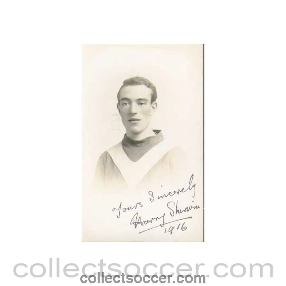 1916 Leeds City very rare autographed Postcard H Sherwin - Collect Soccer