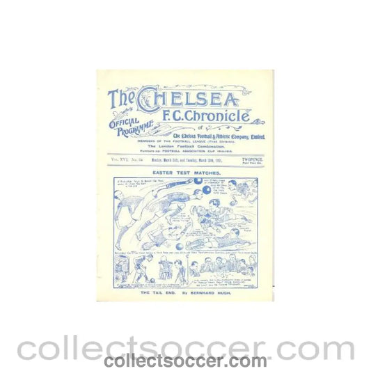 1921 - Chelsea Reserves v Tottenham Hotspur Reserves andChelsea v Aston Villa official programme 29/03/1921