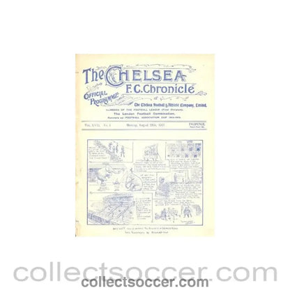 1921 - Chelsea v Birmingham official programme 29/08/1921