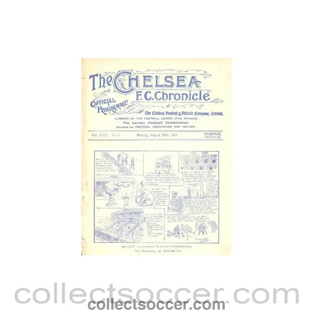 1921 - Chelsea v Birmingham official programme 29/08/1921