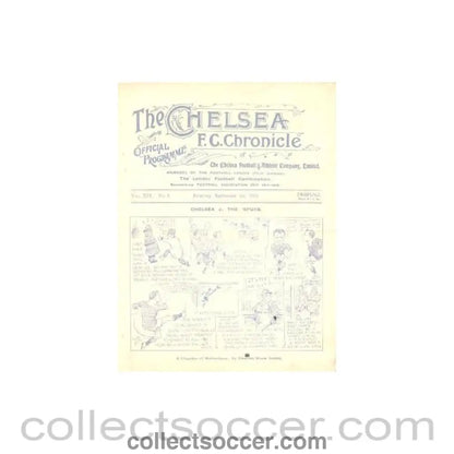 1921 - Chelsea v Blackburn Rovers official programme 01/09/1921