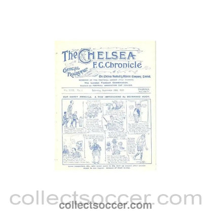 1921 - Chelsea v Liverpool official programme 24/09/1921 - Collect Soccer