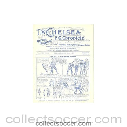1921 - Chelsea v Manchester United official programme 10/09/1921 - Collect Soccer